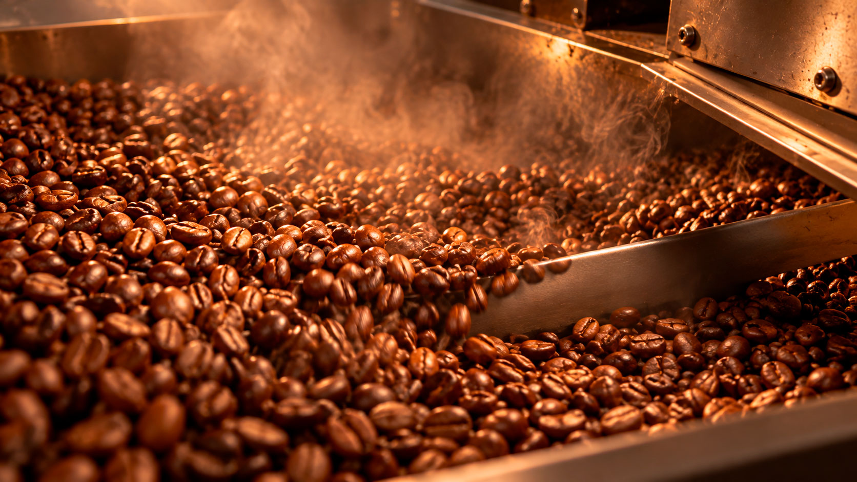 Coffee roasting process in industrial facilities