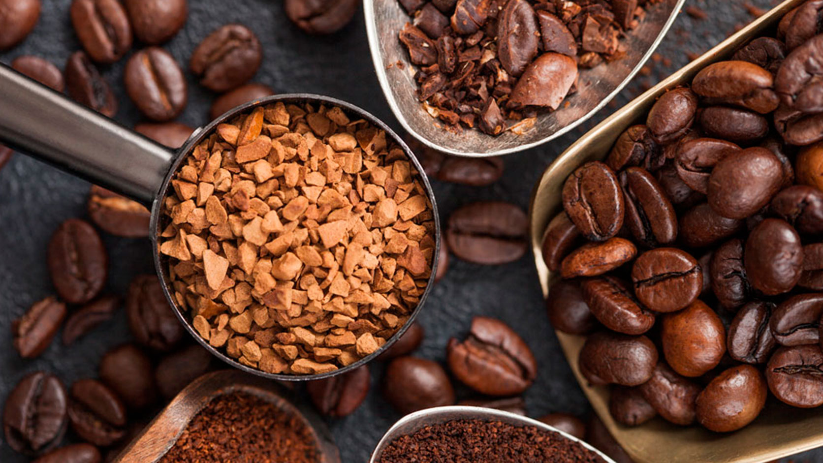 Various coffee presentations and processes